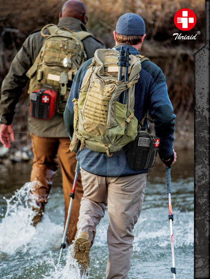 Survival First Aid Kit with Israeli Bandage, Chest Seal, Tourniquet, Splint, Tactical Military Combat Molle IFAK for Wound Care, Bleeding Control, Trauma Hemorrhage and More (Black)