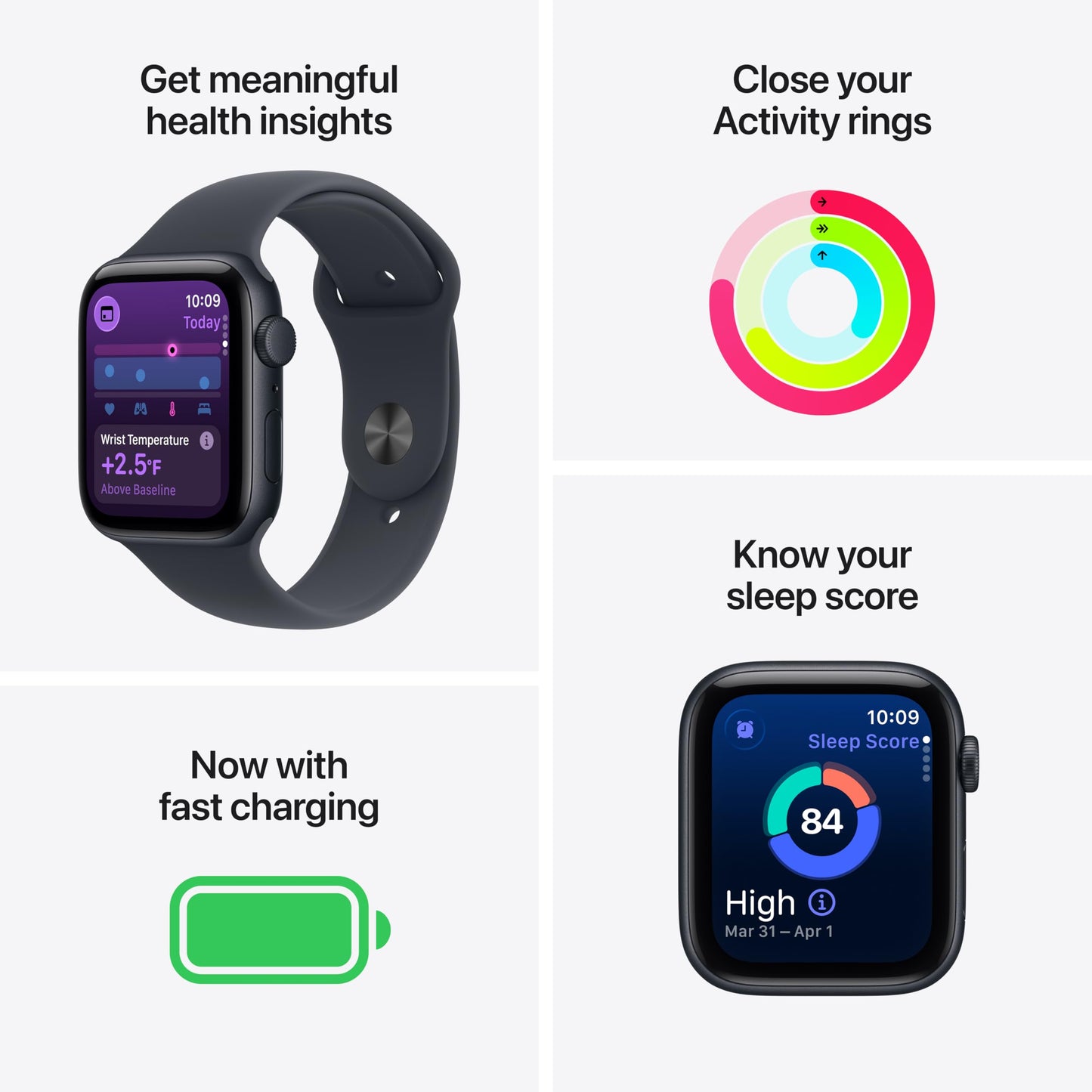 Apple Watch SE (3nd Gen) (GPS, 40mm) - Starlight Aluminum Case with Starlight Sport Band, S/M (Renewed)