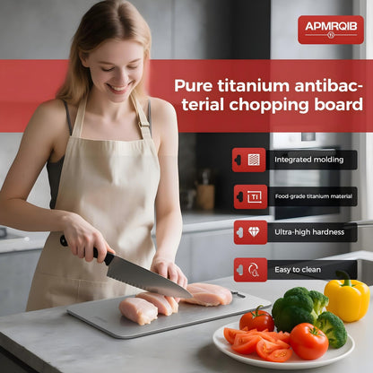 APMRQIB Titanium Cutting Board Set of 3,100% Pure Titanium Cutting Boards for Kitchen, Double Sided Non Toxic Cutting Board, Ideal Charcuterie & Chopping for Meat, Hygiene Durable Dishwashr（3 Pack)