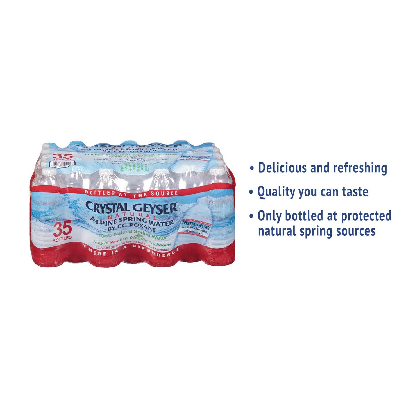 Crystal Geyser Natural Alpine Spring Water, 16.9 Ounce, 35 Bottles