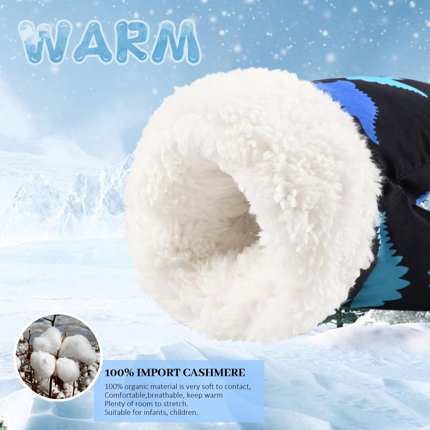 Weradau Fleece Lined Mittens for Baby Boys Girls,Baby Toddler Little Kids Winter Warm Gloves Mittens(6-24 months)