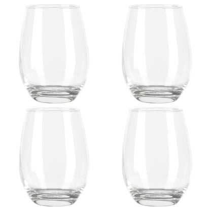 Martha Stewart Farrow 18 OZ Large Stemless Multipurpose Wine Glasses Set For Red or White Wine, Set of 4