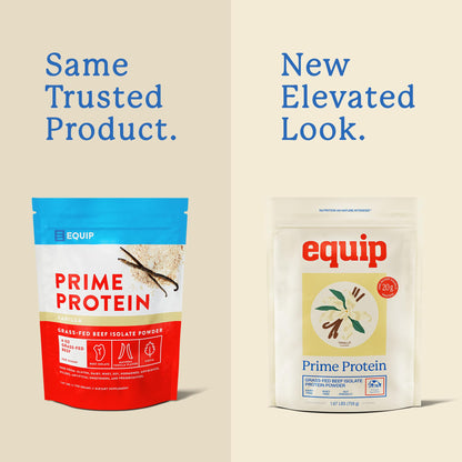 Equip Foods Prime Protein Powder | Clean, Grass Fed Beef Protein Powder | Carnivore Protein Isolate | Paleo, Keto Friendly | Gluten & Dairy Free | Helps Build & Repair Tissue | 30 Servings, Vanilla