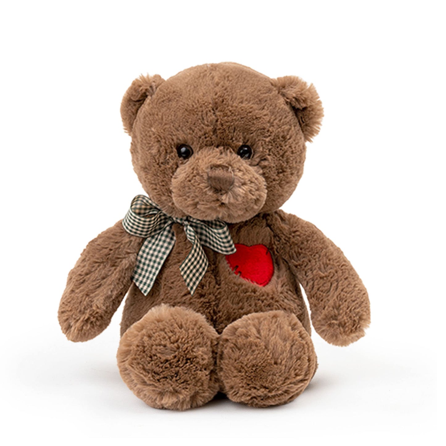 Adorlynetty 11.4” Small Teddy Bear with Heart Cute Brown Teddy Bear Stuffed Animals Soft Stuffed Bear Plush Bear Plushie Toys Gifts for Girlfriend Boyfriend Kid