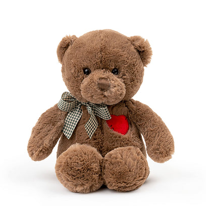 Adorlynetty 11.4” Small Teddy Bear with Heart Cute Brown Teddy Bear Stuffed Animals Soft Stuffed Bear Plush Bear Plushie Toys Gifts for Girlfriend Boyfriend Kid