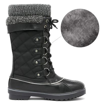 DREAM PAIRS Women's Mid-Calf Waterproof Winter Snow Boots MONTE_02,Size 11,Black,MONTE_02