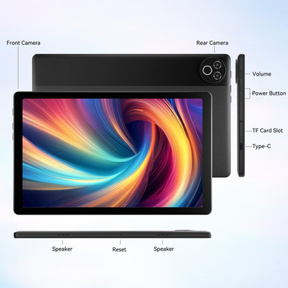 Tablet 10 Inch Android 15 OS GMS Certified Tablets PC 1.8 GHz 5-Core 20 (3+17) GB RAM 64 GB ROM 1 TB Expandable 1280x800 HD IPS Touch Screen 5000 mAh WiFi 6 Bluetooth 5.4 Dual Camera 2025 (Black)