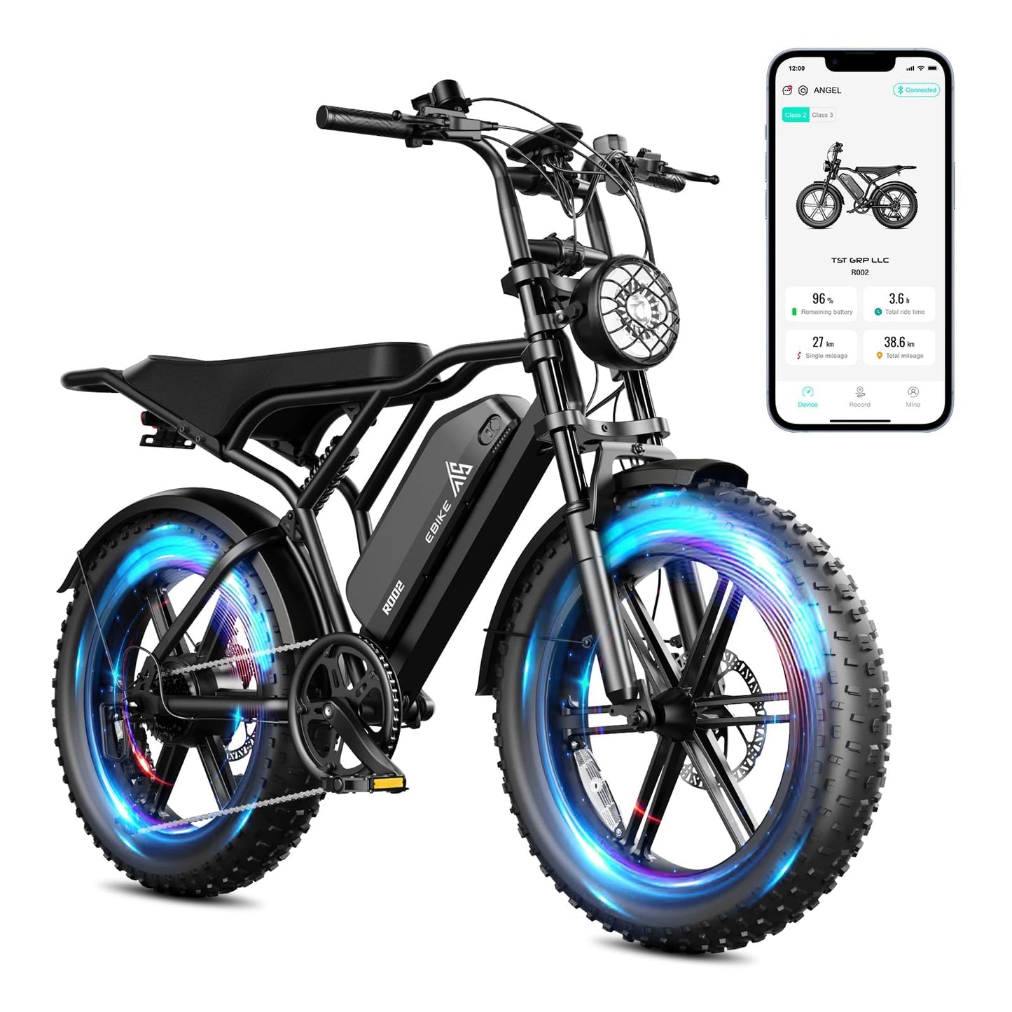 TST Electric Bike for Adults, 1500W Peak Motor 28 MPH 60 Miles Fat Tire E Bike with 48V 15Ah Removable Battery 20" Electric Dirt Bike Hydraulic Suspension and 7-Speed