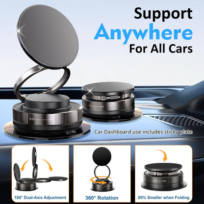 Suction Cup Phone Mount 360° Rotatable Dual-Axis Phone Stand Vacuum Magnetic Car Phone Holder for Mag-Safe 98LBS Portable Cell Phone Holder for Makeup/Gym/Mirror,IP Hone 16 15 14 13 12 All Smartphone