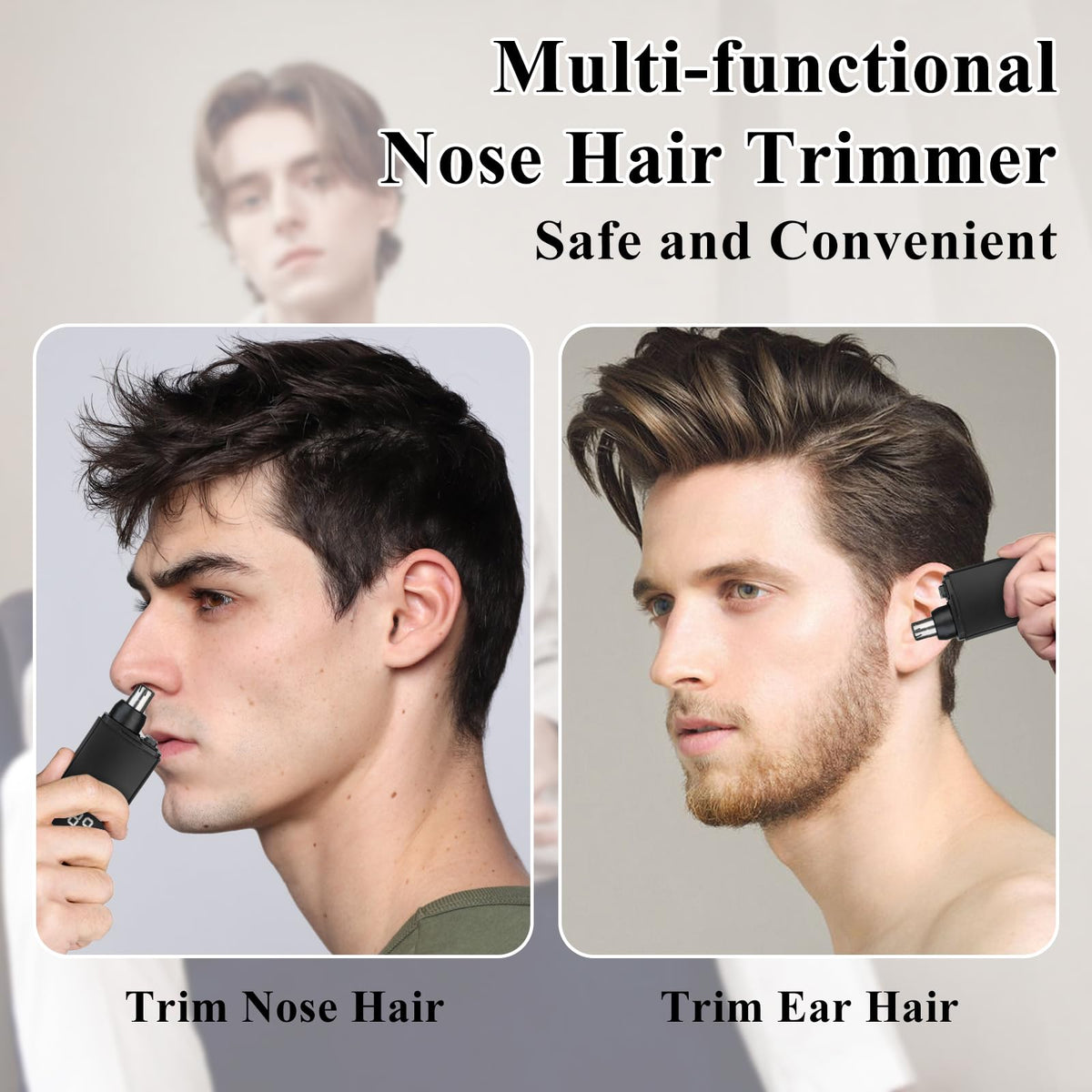 Yunmiss Portable Nose and Ear Trimmer Clipper for Men Women,2025 Professional LED Dsiplay Nose Hair Trimmer with Powerful Motor and Dual-Edge Blades for Smoother Cutting Mini Travel Size