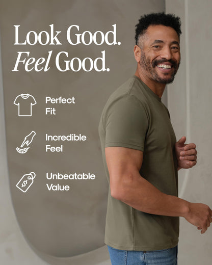 True Classic Mens T-Shirts – Short Sleeve Crew Neck T Shirts for Man, Cotton Blend Plain Novelty Men's T-Shirts, Pack of 6, Variety, XL