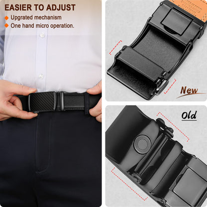 BULLIANT Men's Belt, Slide Ratchet Belt For Gift Men Dress Pant Shirt Oxfords,Trim To Fit(Black,30"-36" Waist Adjustable)