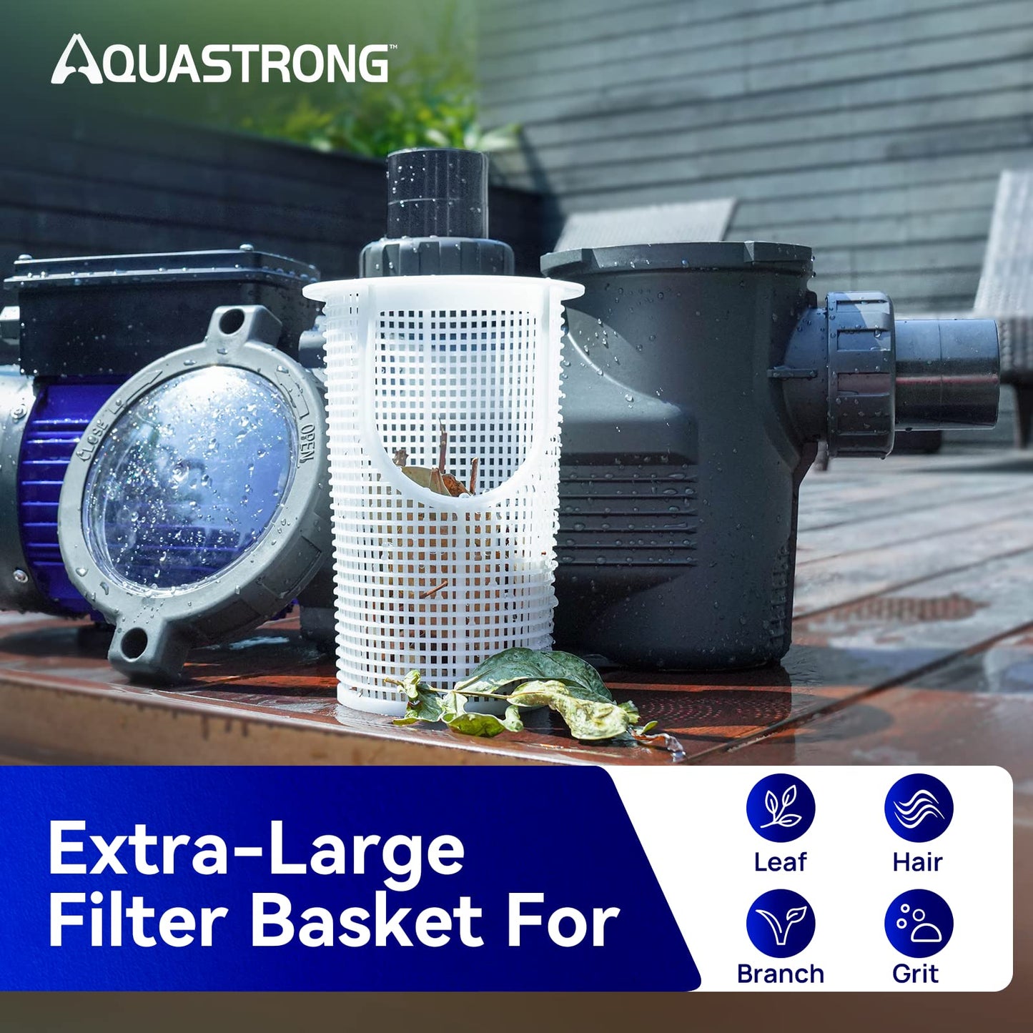 AQUASTRONG In/Above Ground Pool Pump, High Flow (Dual Speed, 1.5HP, 4975 GPH, 115V)