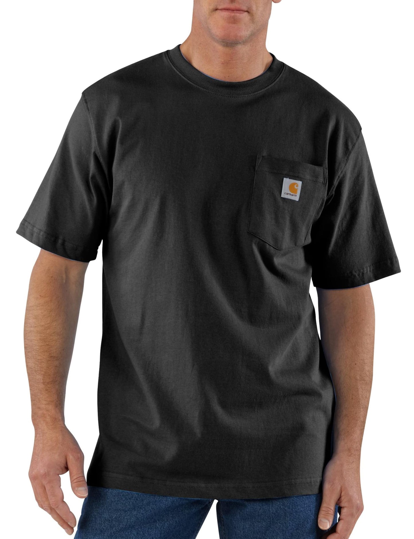 Carhartt Men's Loose Fit Heavyweight Short-Sleeve Pocket T-Shirt (Also Available in Big & Tall), Black, Large