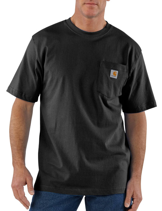 Carhartt Men's Loose Fit Heavyweight Short-Sleeve Pocket T-Shirt (Also Available in Big & Tall), Black, Large