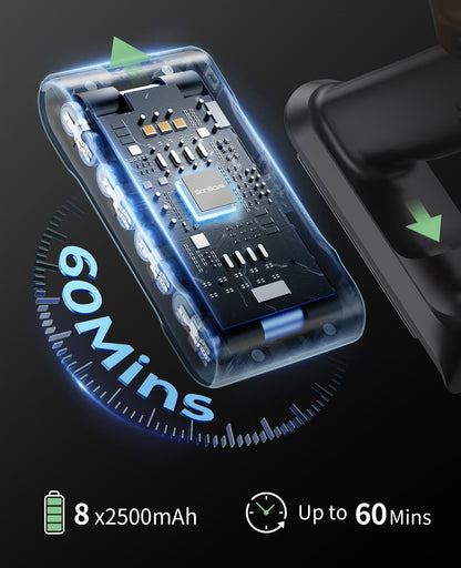 Cordless Vacuum Cleaner, 550W 45KPA 60Mins Cordless Stick Vacuum Cleaner With Touch Screen, Self-Standing,Wall Mount Charging, Handheld Vacuum Cleaners for Home/Pet Hair/Carpets/Hard Floors(X7A)