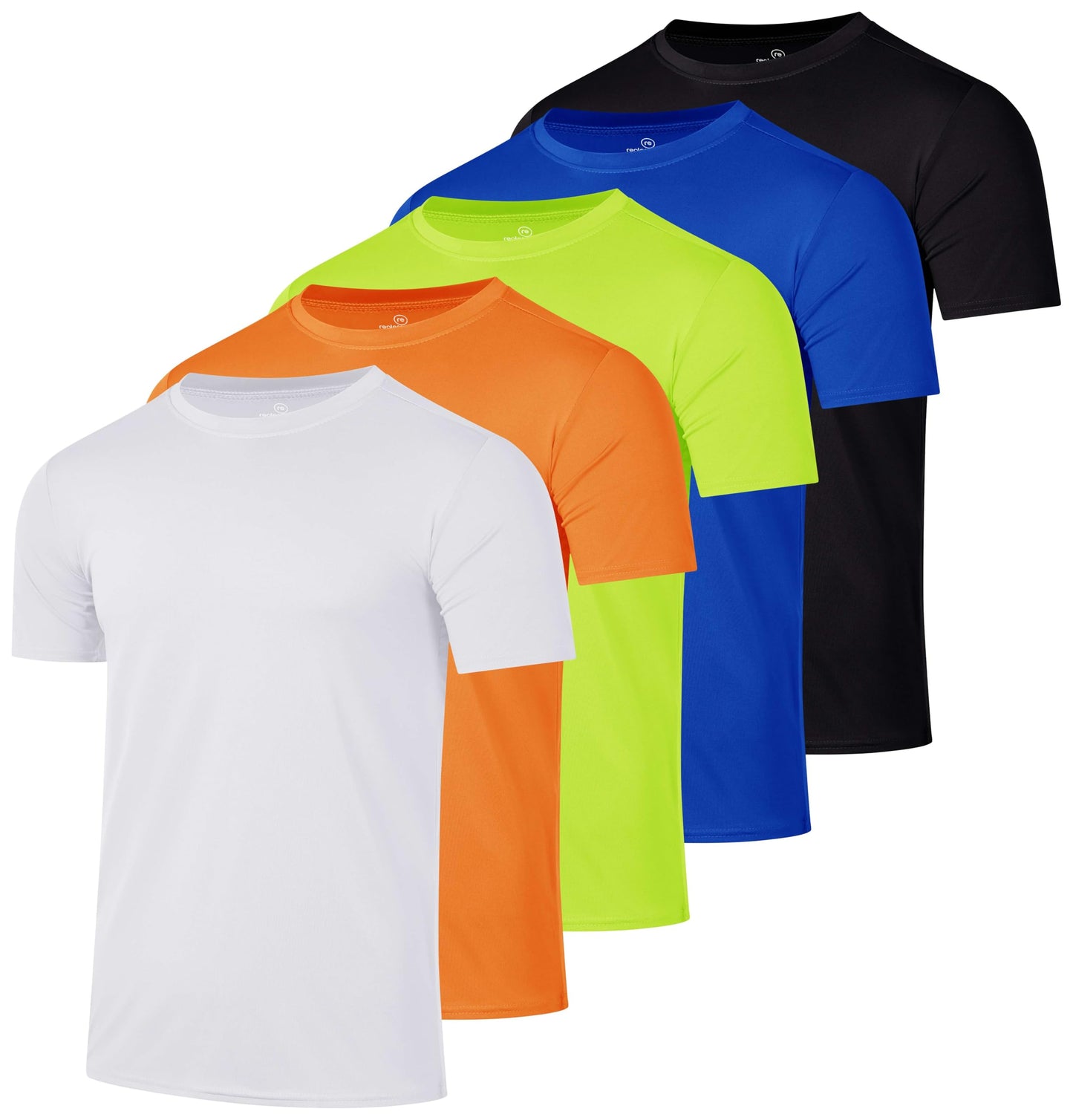 5 Pack Men’s Active Quick Dri Dry Fit Crew Neck T Shirts Athletic Running Gym Workout Short Sleeve Tee Tops Camisas para Hombres Summer