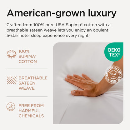 Threadmill Luxury 1200 Thread Count Supima Cotton Sheets, 4 Pc White King Size Sheet Set, 5-Star Hotel Quality with Deep Pocket