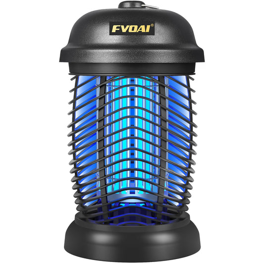 FVOAI Bug Zapper Outdoor, Mosquito Zapper, Fly Zapper, Insect Zapper Electric Fly Traps for 1/2 Acre, Indoor Outdoor Use with 3 Prong Plug-in,4200V, ABS Plastic Outer, Black