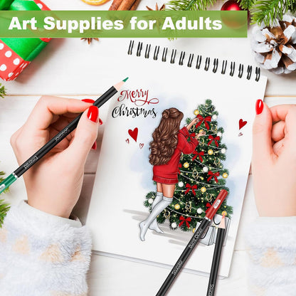 Soucolor Sketch Book, Spiral Bound Acid-Free Sketchbook with 68lb/100gsm for Paper Painting, Drawing, Writing, Artist Sketching Pad for Kids, Adults & Teens, 100 Sheets (Black, 9 x 12 Inch, Pack of 1)