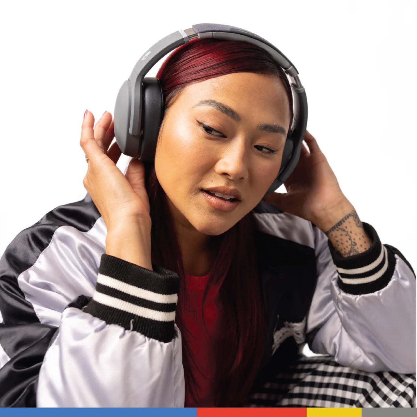 Skullcandy Crusher Evo Wireless Bluetooth Headphones with Multi-Sensory Bass and Charging Cable, Noise Isolating Over-Ear Fit, Up to 40 Hours Battery, Microphone for iPhone Android - Chill Grey