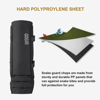 QOGIR Snake Gaiters for Hunting: Durable Snake Guards, Snake Gaiter Leggings for Men & Women, Snake Bite Protection for Lower Legs, Snake Proof Gaiters with Adjustable Size(Black)