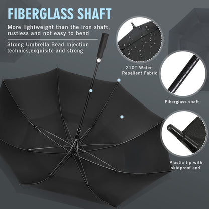 ZOMAKE Large Golf Umbrella for Rain Heavy Duty,Big Golf umbrellas Windproof,62 Inch Extra Large Oversized Umbrella(Black)