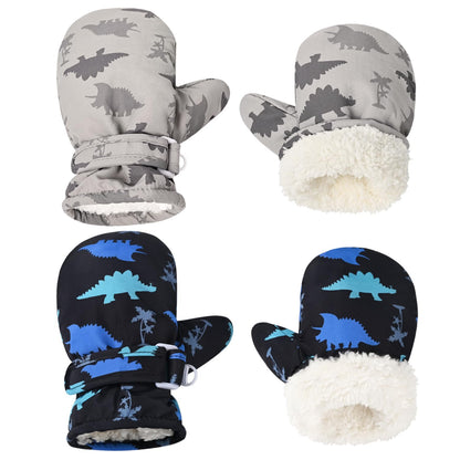Weradau Fleece Lined Mittens for Baby Boys Girls,Baby Toddler Little Kids Winter Warm Gloves Mittens(6-24 months)