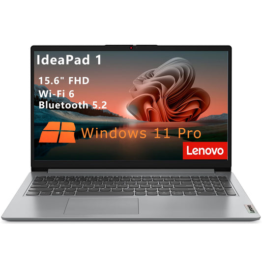 Lenovo IdeaPad 1 Student Laptop Computer, 15.6" FHD Display, Intel Dual Core Processor, 32GB DDR4 RAM, 1TB PCIe SSD, WiFi 6, Bluetooth 5.2, Type-C, Cloud Grey, Windows 11 Pro, Tichang