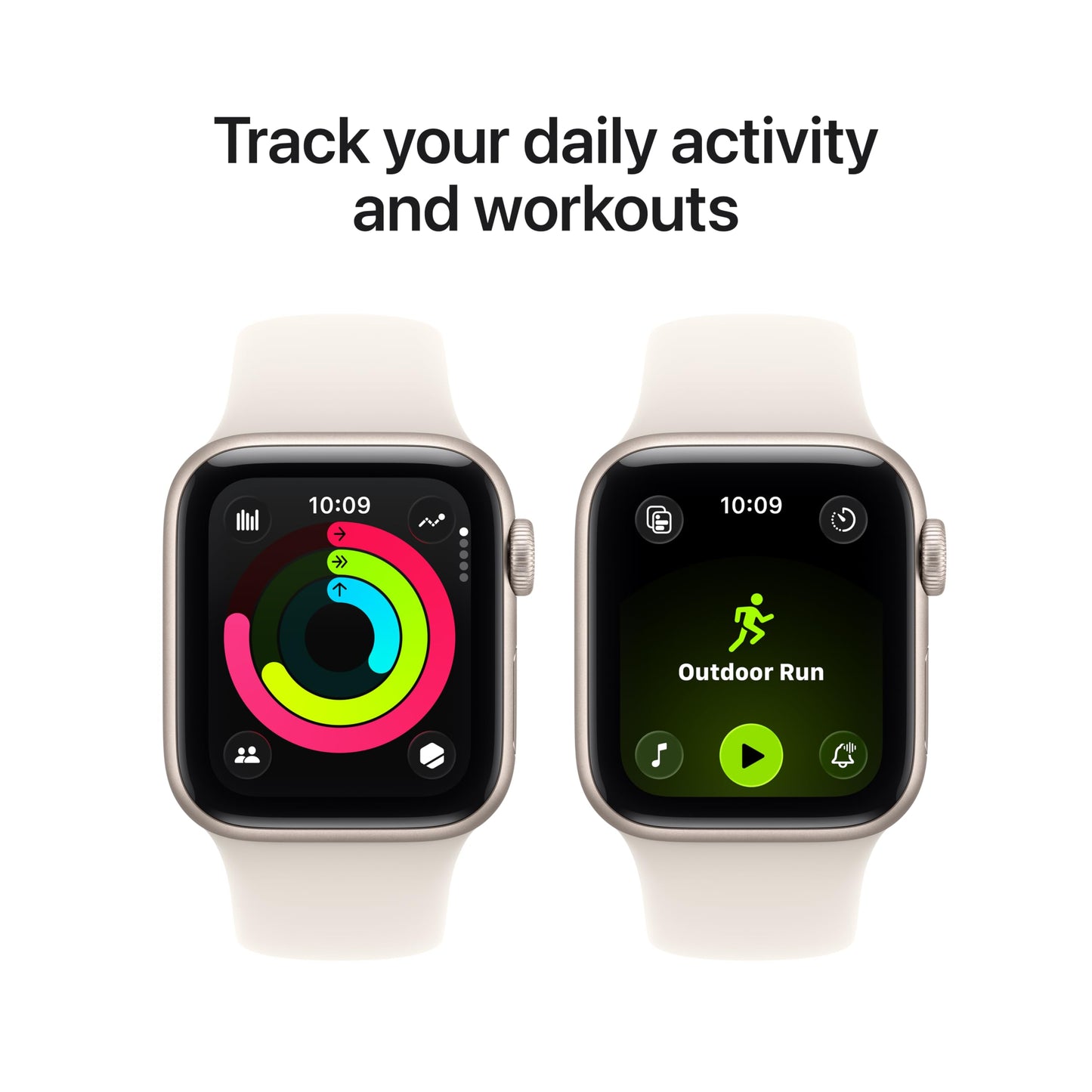 Apple Watch SE (3nd Gen) (GPS, 40mm) - Starlight Aluminum Case with Starlight Sport Band, S/M (Renewed)