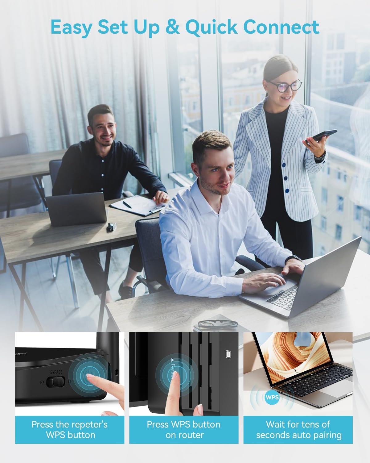 WiFi Extender Signal Booster Covers 12880 Sq.ft, WiFi Extender for Home and Outdoor, Compatible with 105 Devices, Dual Band 5GHz/2.4GHz, WiFi Repeater Range Extender