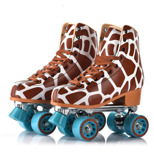Roller Skates for Women and Girls, High-top Double Row-Classic Roller Skates for Men and Ladies, Professional for Boys/Unisex Indoor/Outdoor Adults Quad-Skates