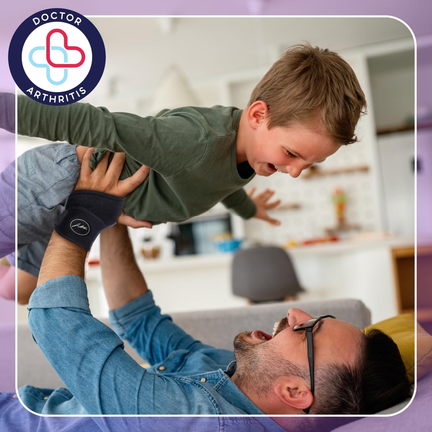 Doctor Developed Wrist Brace, Wrist Wraps for Carpal Tunnel Arthritis, Tendonitis, Hand Support, Ideal for Fitness, Weightlifting - Handbook Included (Wrist Brace 1 Pack)