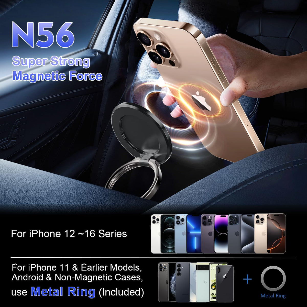 Suction Cup Phone Mount 360° Rotatable Dual-Axis Phone Stand Vacuum Magnetic Car Phone Holder for Mag-Safe 98LBS Portable Cell Phone Holder for Makeup/Gym/Mirror,IP Hone 16 15 14 13 12 All Smartphone