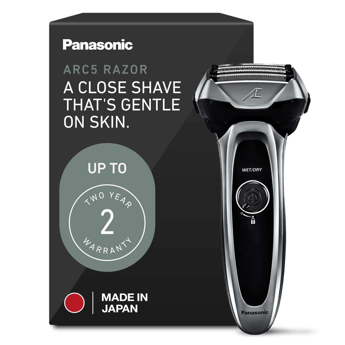 Panasonic ARC5 Electric Razor for Men with Pop-Up Trimmer, Wet/Dry 5-Blade Electric Shaver with Intelligent Shave Sensor and Multi-Flex Pivoting Head – ES-LV65-S (Silver)