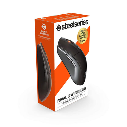 SteelSeries Rival 3 Wireless Gaming Mouse – 400+ Hour Battery Life – Dual Wireless 2.4 GHz and Bluetooth 5.0 – 60 Million Clicks – 18,000 CPI TrueMove Air Optical Sensor,Black