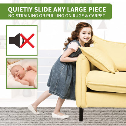 COVERCORNER Furniture Sliders for Carpet 8 PCS - 3 1/2 inch Furniture Moving Slider Chair Legs Floors Protectors– Move Your Furniture Easy & Safely(for Carpet)