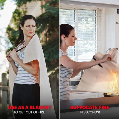 Prepared Hero Emergency Fire Blanket - 4 Pack Suppression for Kitchen, 40” x Home, Fiberglass Blanket.