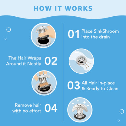 SinkShroom Ultra Revolutionary Bathroom Sink Drain Protector, Stainless Steel