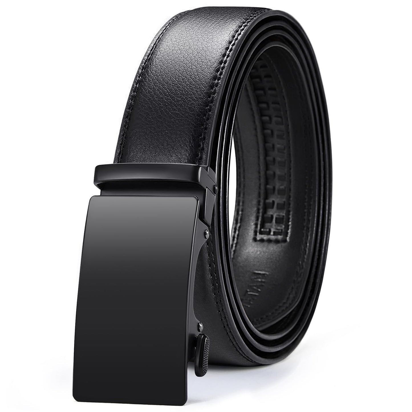 VATAN Men's Belt Leather Ratchet Belt for Men Dress Casual Every Day with Adjustable Buckle, Trim to Fit
