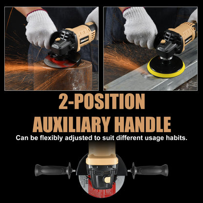 Shieldpro Cordless Angle Grinder 4-1/2 inch,3 Variable Speeds Grinder with Rotating head,2×20V 4.0Ah Batteries，Grinder Tool For Metal Cutting, Grinding, Polishing, Rust Removal