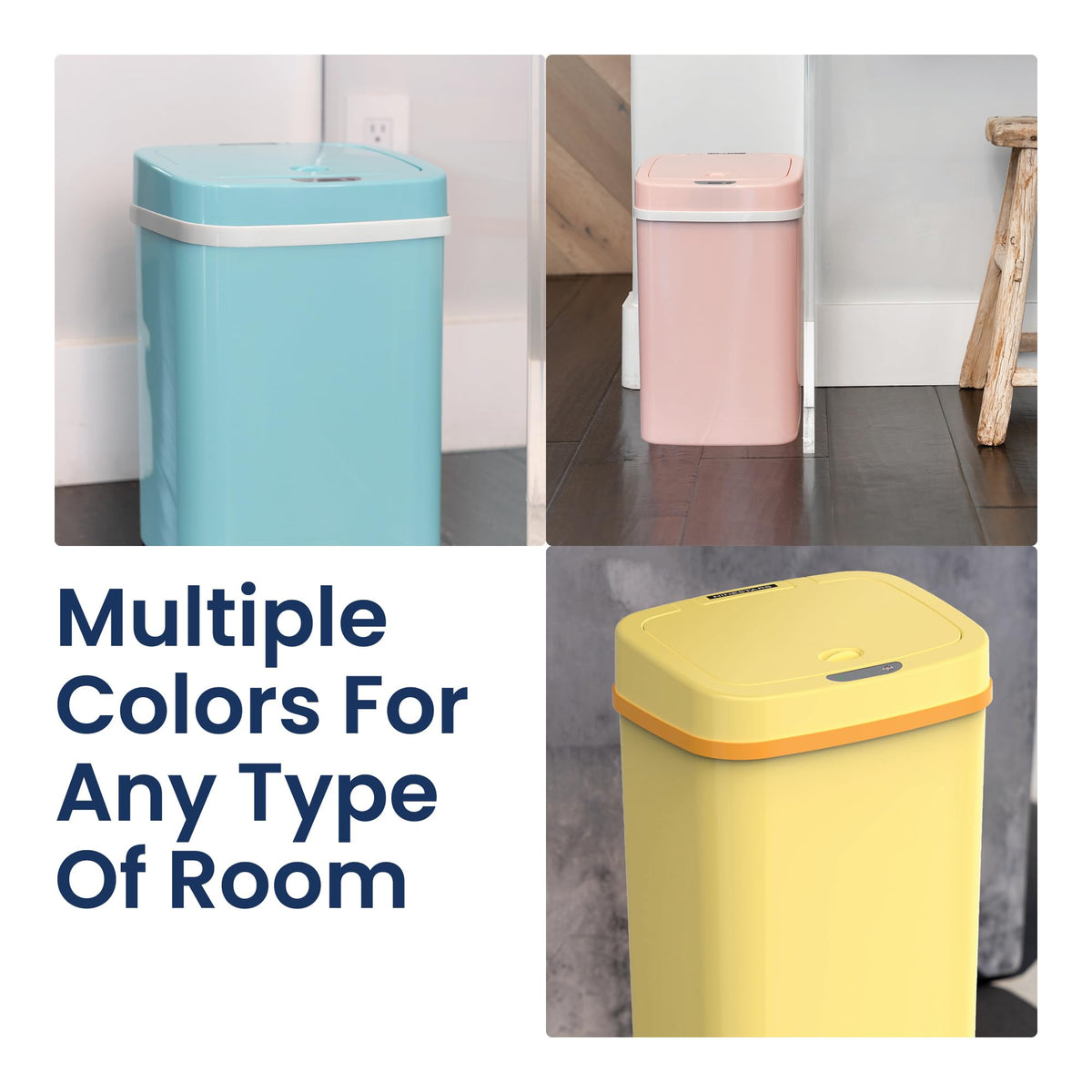 Ninestars NPT-16-1BL Automatic Touchless Motion Sensor Diaper Disposal Trash Can with lid, 4.2 gallon/16 L, Baby Blue Plastic