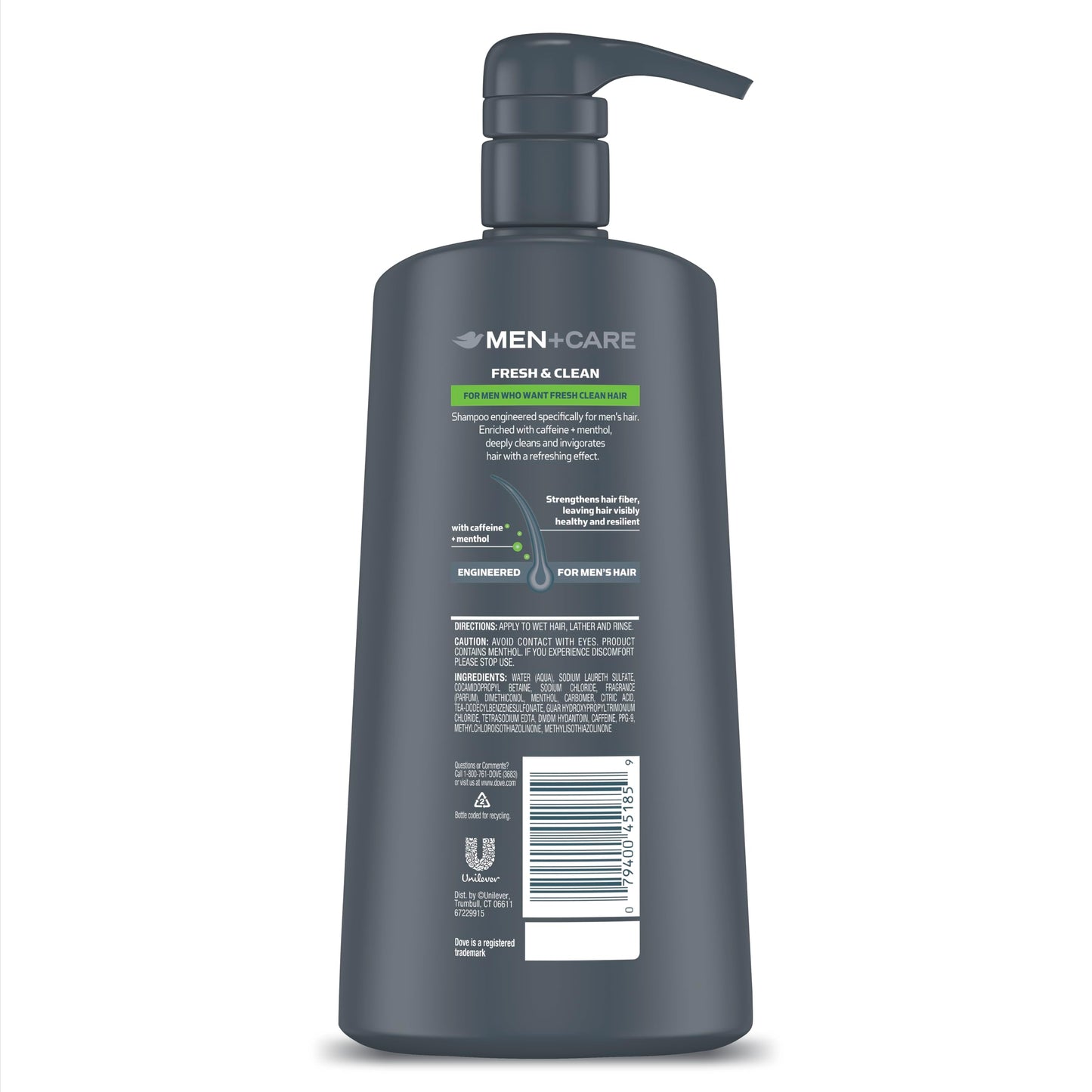 DOVE MEN + CARE 2-in-1 Shampoo and Conditioner Fresh and Clean 4 Count Nourishes and Invigorates Helps Strengthen Hair 25.4 oz