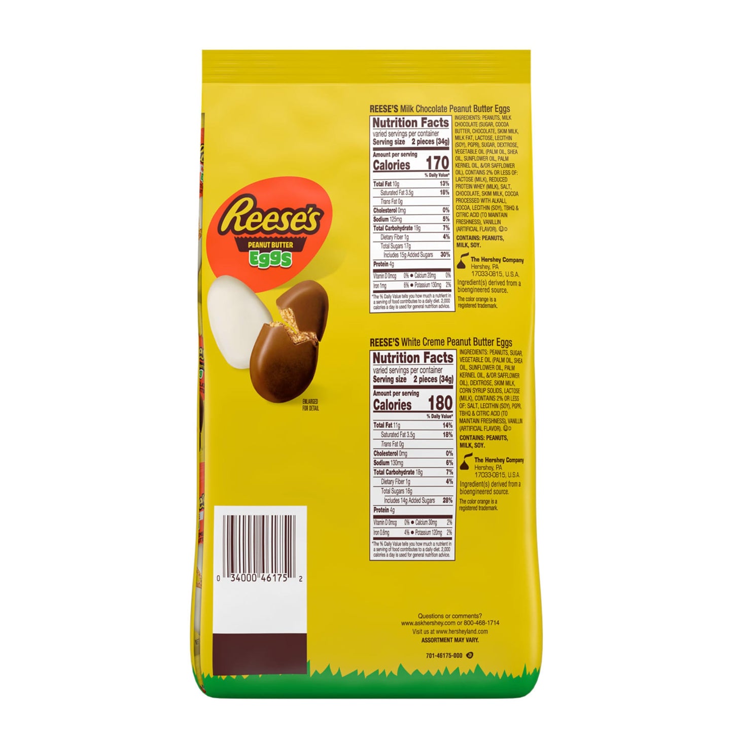 REESE'S Assorted Flavored Snack Size Peanut Butter Eggs, Candy Bag, 28.8 oz