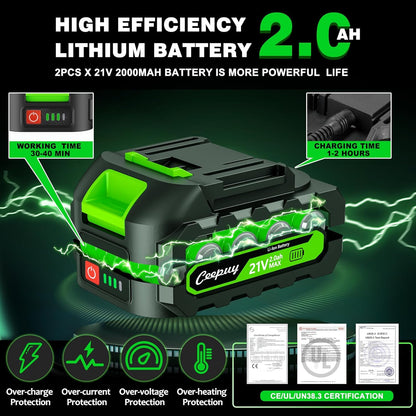 CEEPUY Mini Chainsaw Cordless,[2025 Upgraded] 6 Inch Portable Electric Chain Saw w/Automatic Oiler/Battery Powered Small Handheld Saw w/Security Lock Trees Branches Trimming,Wood Cutting.