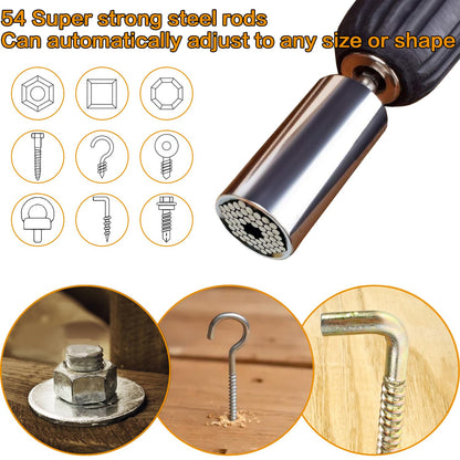 Gifts for Men, Stocking Stuffers for Adults Men, Super Universal Socket Tool, Birthday Christmas Dad Gifts for Dad Him Husband, Grip Socket Set w/Power Drill Adapter, Cool Tools Gadgets for Mens Gifts