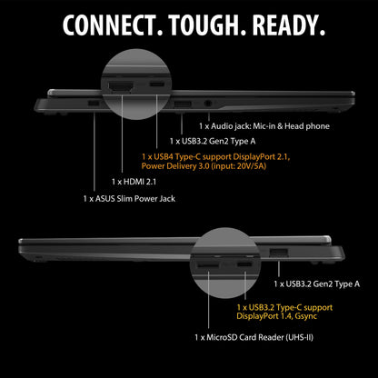 ASUS TUF Gaming A14 Copilot+ PC Gaming Laptop, 14” WQXGA 16:10 165Hz Display, AMD Ryzen™ AI 7 8845HS, NVIDIA® GeForce RTX™ 4050, 16GB LPDDR5X, 512GB PCIe® Gen 4.0 SSD, Wi-Fi 6E, Windows 11 Home