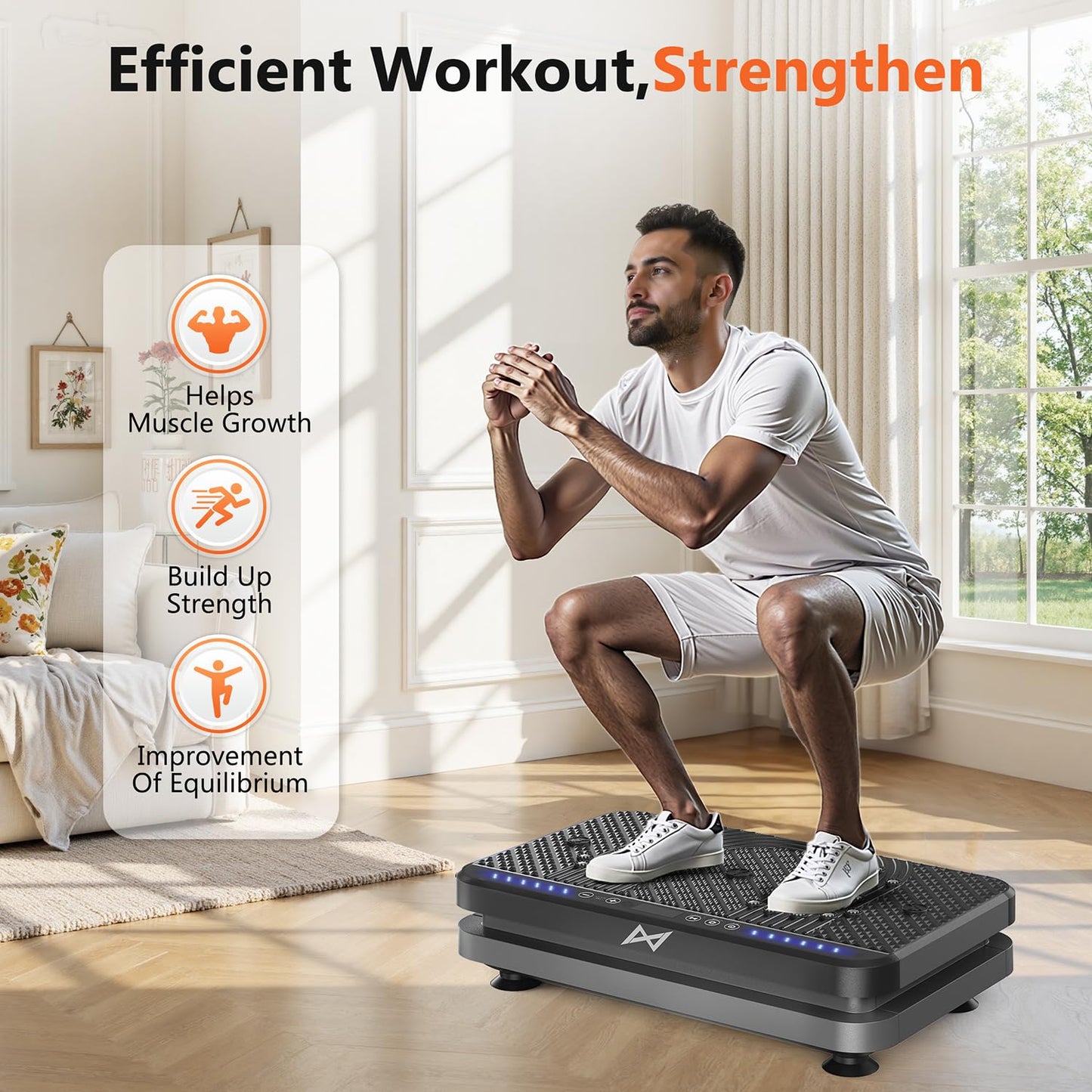 AXV Vibration Plate Fitness Platform Exercise Machine Vibrating Lymphatic Drainage Shaking Full Body Shaker Workout Vibrate Stand Shake Board Sport Gym for Weight Loss Fat Burner for Women Men