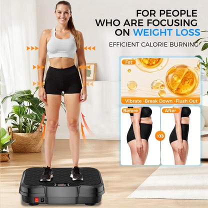 Vibration Plate Exercise Machine,Vibration Plate for Lymphatic Drainage Power Vibration Plate Machine Support 450 Lbs 250 Adjustable Speeds,Vibrating Plate Shake Plate Weight Loss