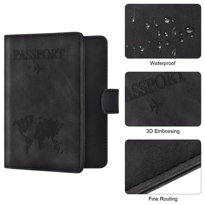 Eoehro Passport Holder for Travel Essentials, Passport Wallet Cover Case for Travel Must Haves Accessories,Passport Book Holders for Women and Men(black)